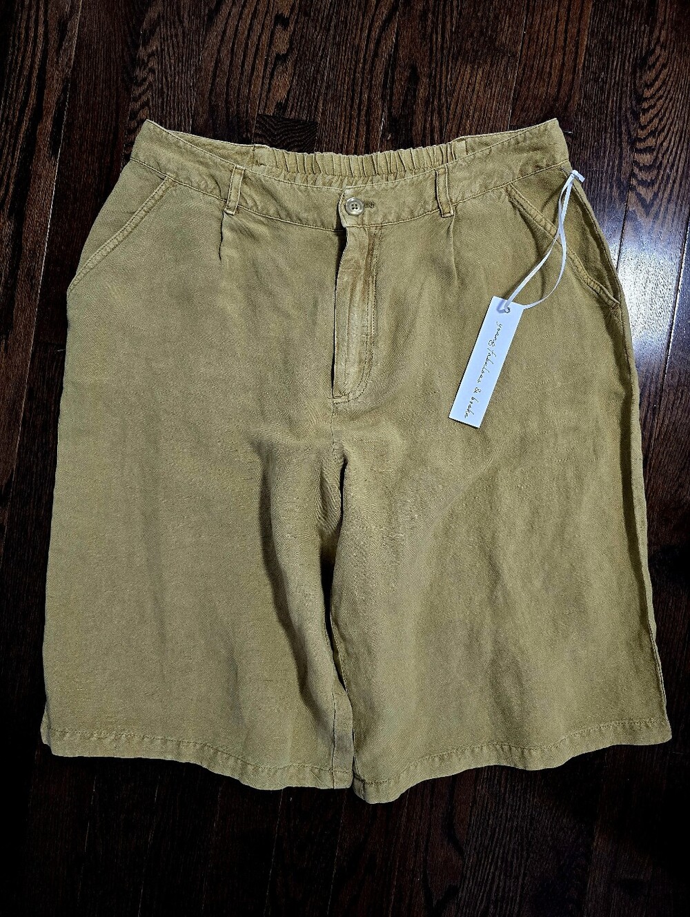 YFB Younge Fabulous Broke Olive Tan Long Bermudas Shorts with Elastic Waist L M